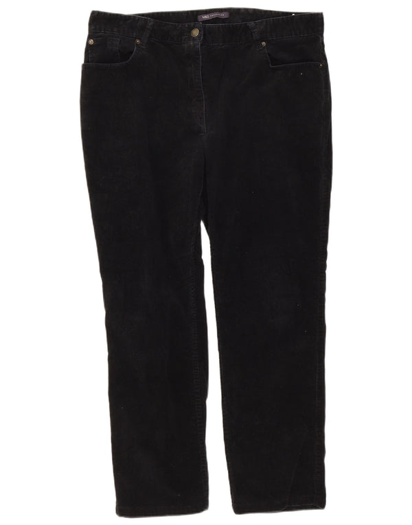 Marks & Spencer Γυναικείο κοτλέ παντελόνι UK 16 Large W34 L25 Μαύρο