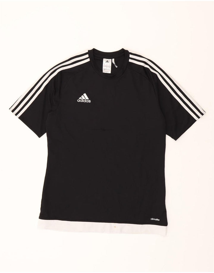 Ανδρικό T-Shirt Climalite ADIDAS Top Medium Black Colorblock Πολυεστέρας
