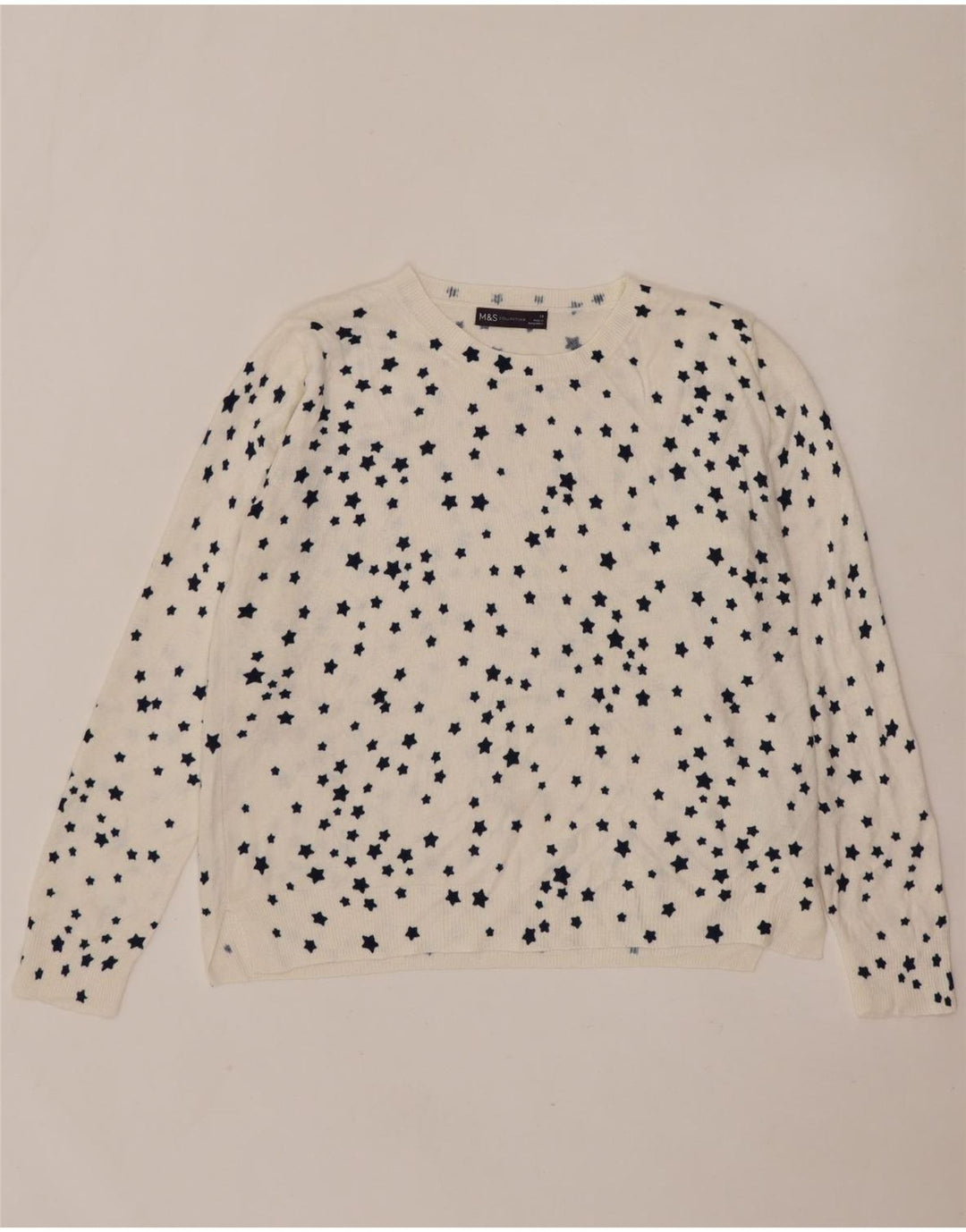Marks & Spencer Γυναικείο πουλόβερ με λαιμόκαυστο UK 14 Large White