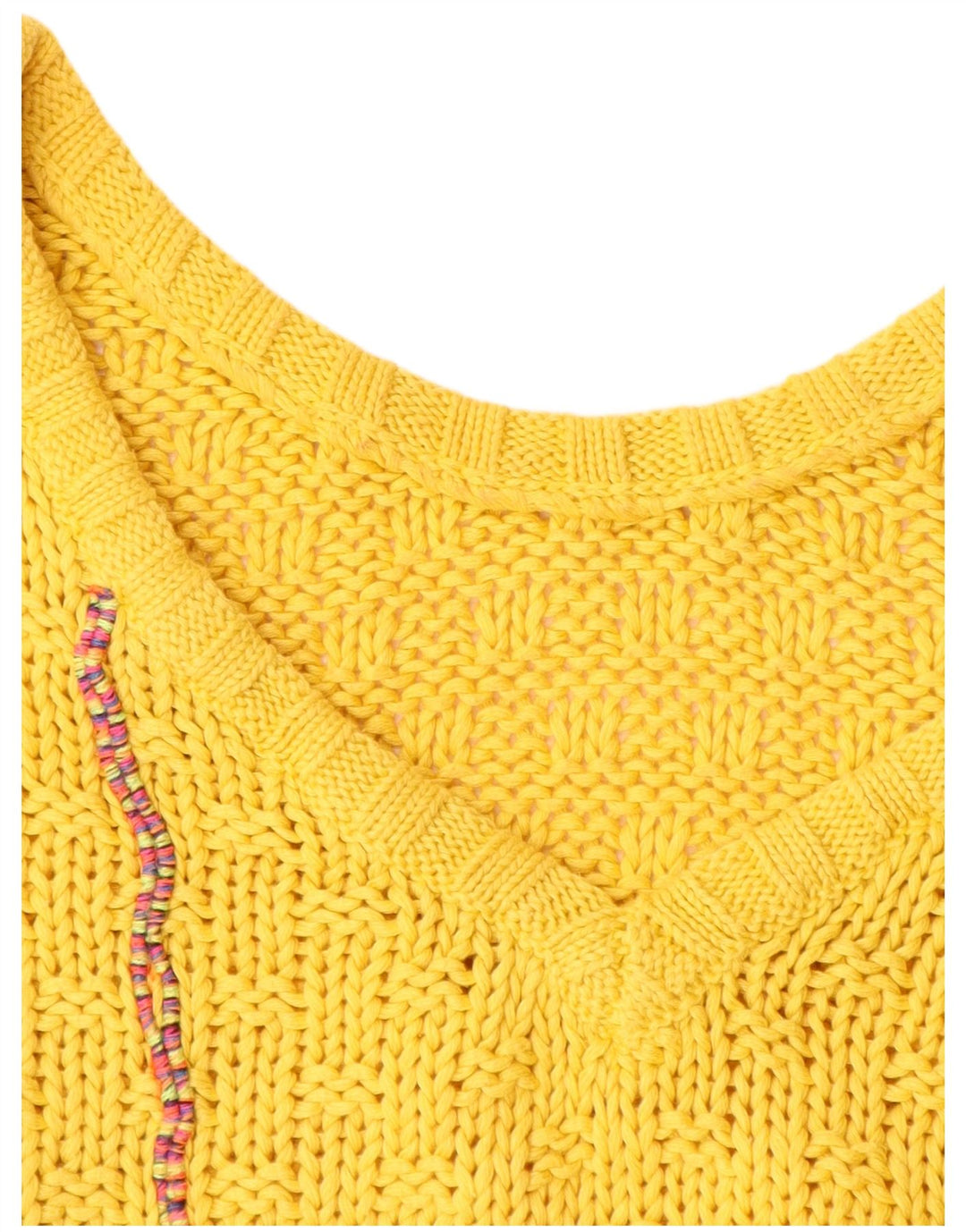 VINTAGE Γυναικείο Abstract Pattern Crop Tank Top UK 12 Medium Yellow