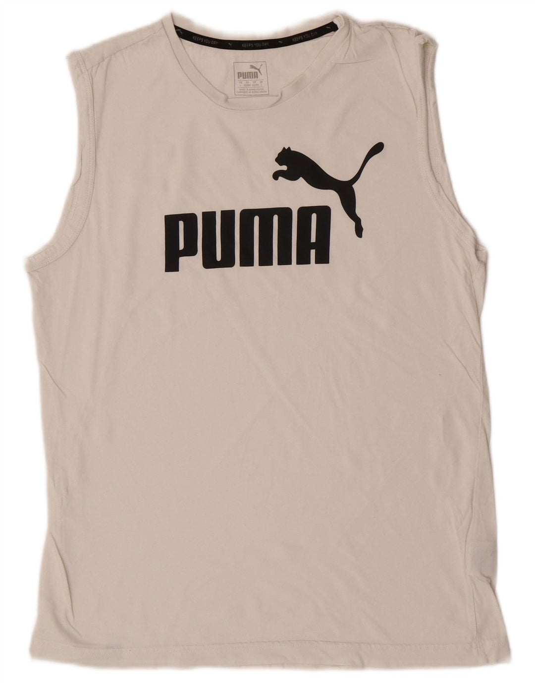 Ανδρικό γραφικό γιλέκο Puma μεγάλο λευκό βαμβακερό