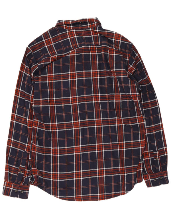 Jack & Jones Ανδρικό φανελένιο πουκάμισο XL Navy Blue Check Cotton