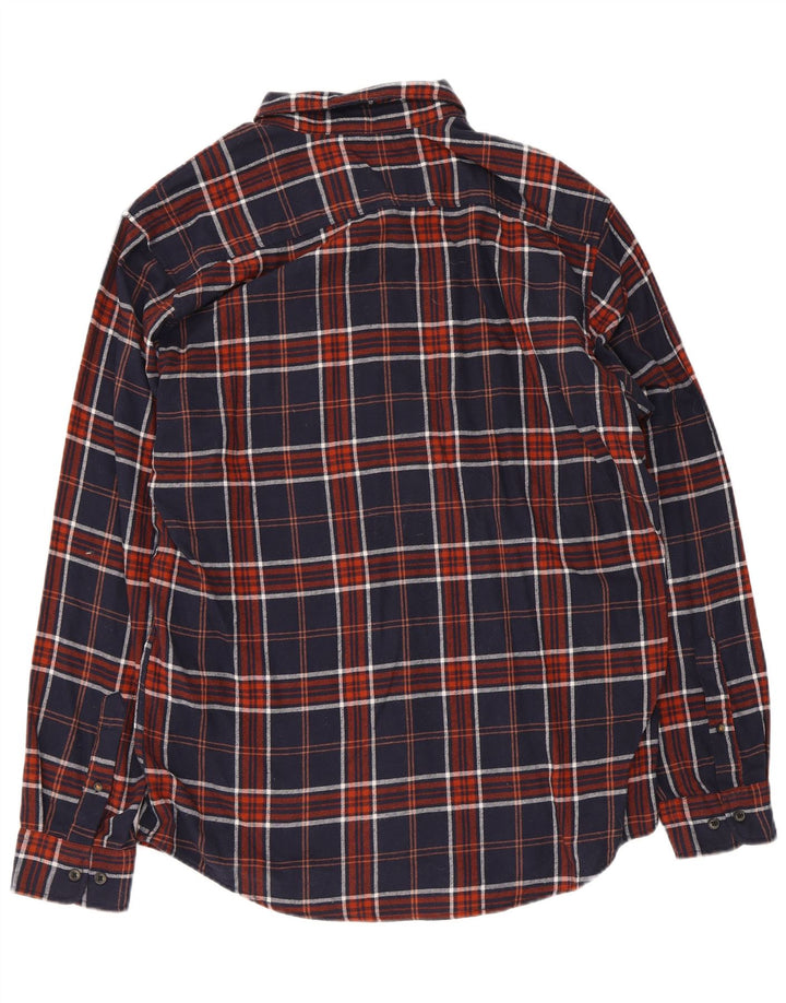 Jack & Jones Ανδρικό φανελένιο πουκάμισο XL Navy Blue Check Cotton