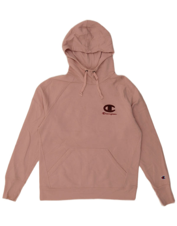 Champion Womens Loose Fit Hoodie Jumper UK 14 Medium Pink