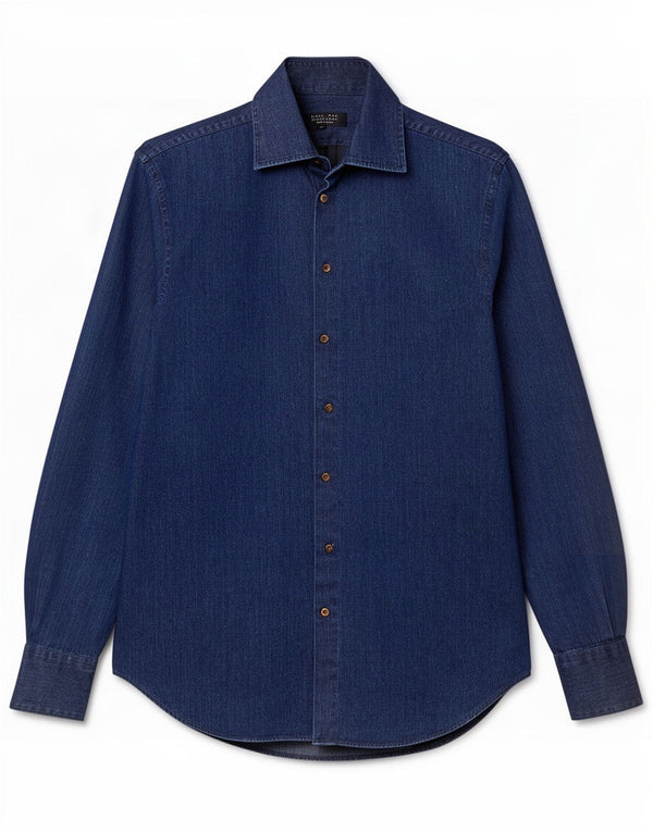 Zara Ανδρικό πουκάμισο EU 38 Small Blue Navy Pinstripe Βαμβακερό