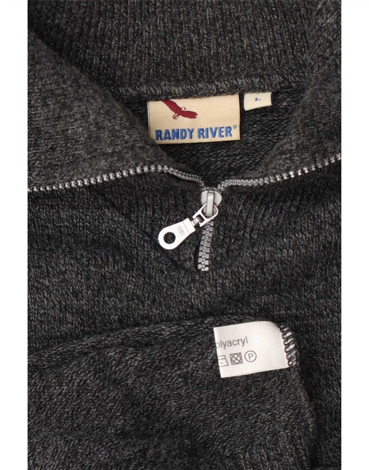 Ανδρικό πουλόβερ Randy River με φερμουάρ μεγάλο γκρι Fair Isle Πολυακρυλικό