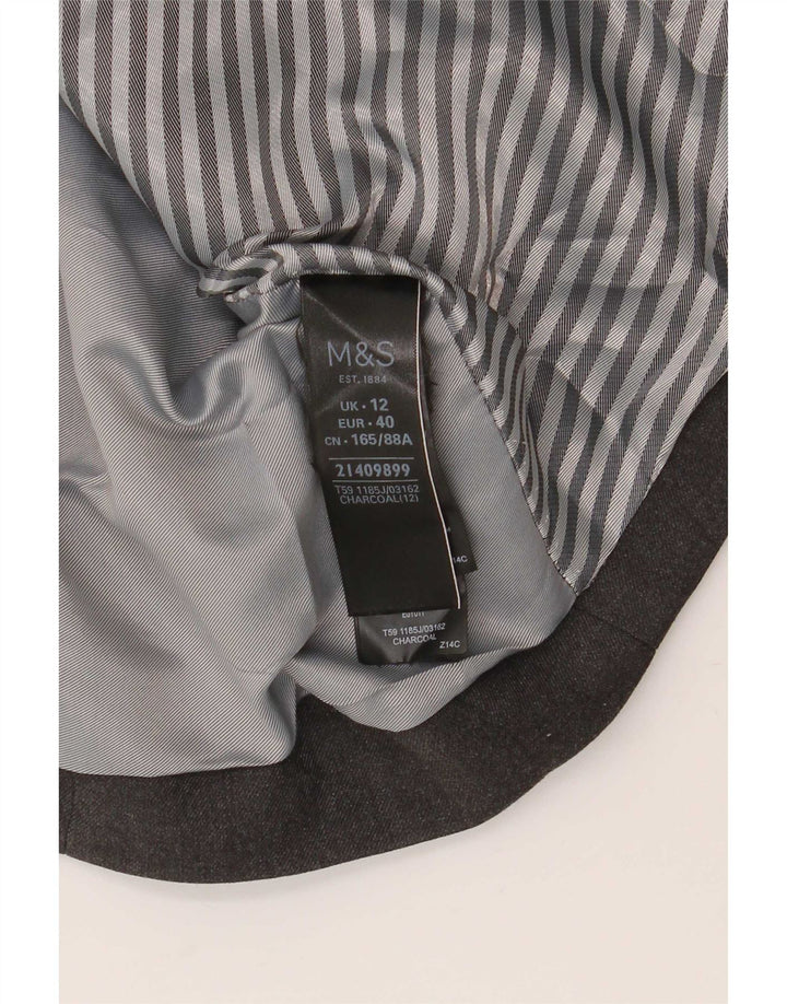 Marks & Spencer Γυναικείο σακάκι με 1 κουμπί UK 12 μεσαίο γκρι πολυεστέρας