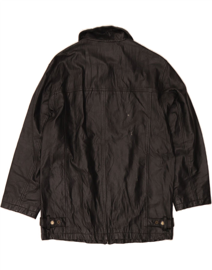 VINTAGE Mens Leather Jacket UK 38 Medium Black Leather Vintage Vintage and Second-Hand Vintage from Messina Hembry 