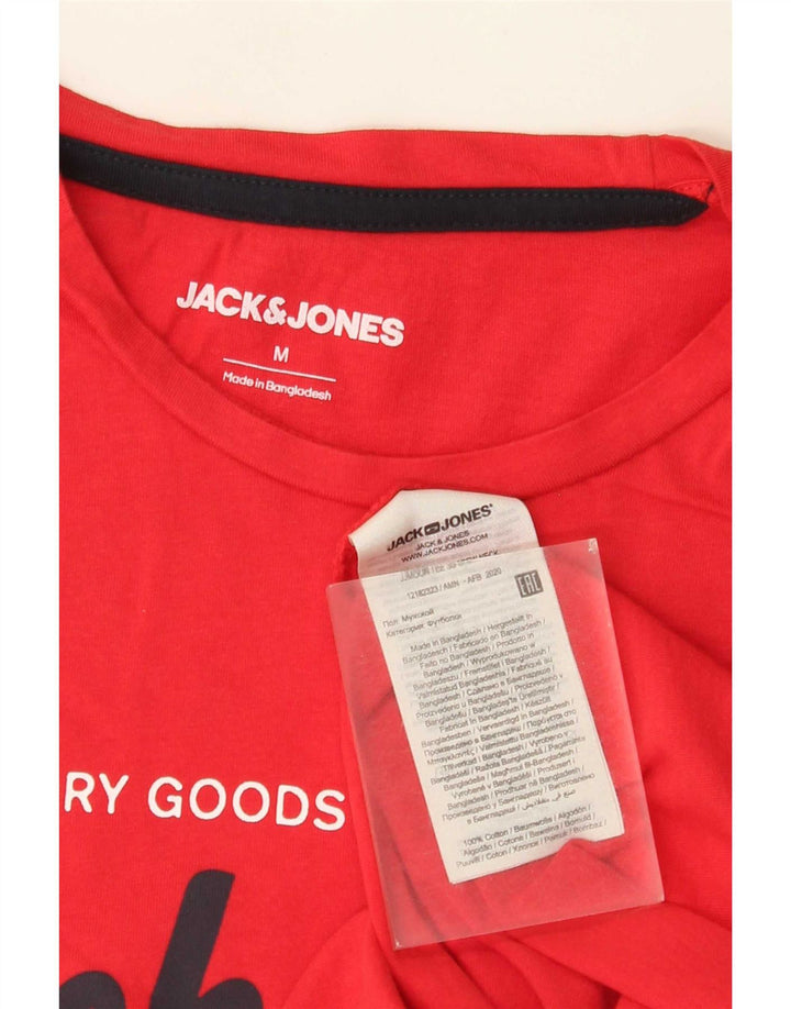 Ανδρικό γραφικό μπλουζάκι Jack & Jones, μεσαίο κόκκινο βαμβακερό