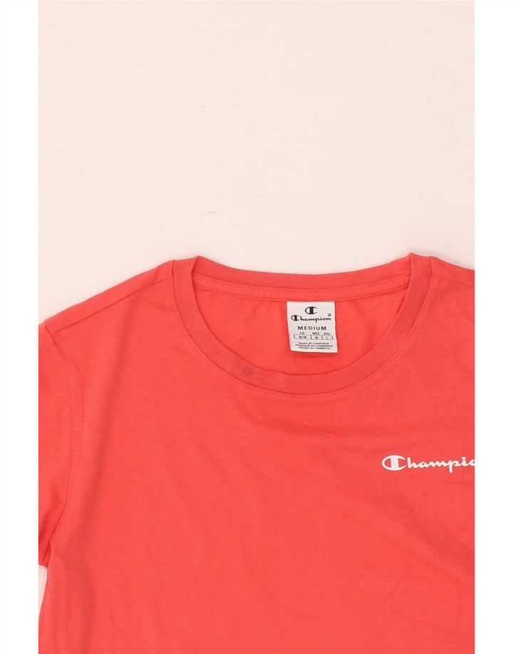 CHAMPION Womens T-Shirt Top UK 12 Medium Red Cotton Vintage Champion and Second-Hand Champion from Messina Hembry 