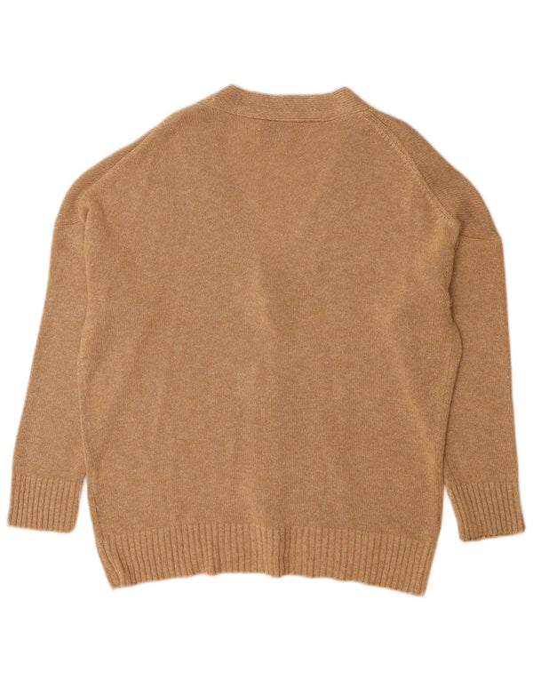 Massimo Dutti Γυναικείο πουλόβερ ζακέτα UK 14 μέτριο μπεζ βισκόζη