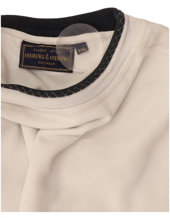 Vintage Ανδρικό Φούτερ Jumper 2XL Λευκό βαμβακερό