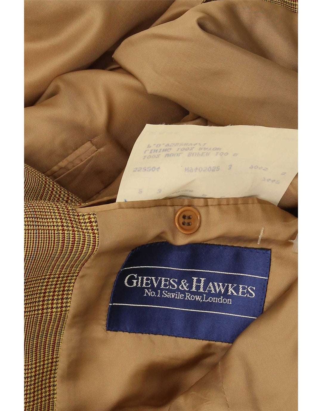 Gieves & Hawkes Ανδρικό σακάκι 2 κουμπιών UK 42 XL Καφέ μαλλί Houndstooth