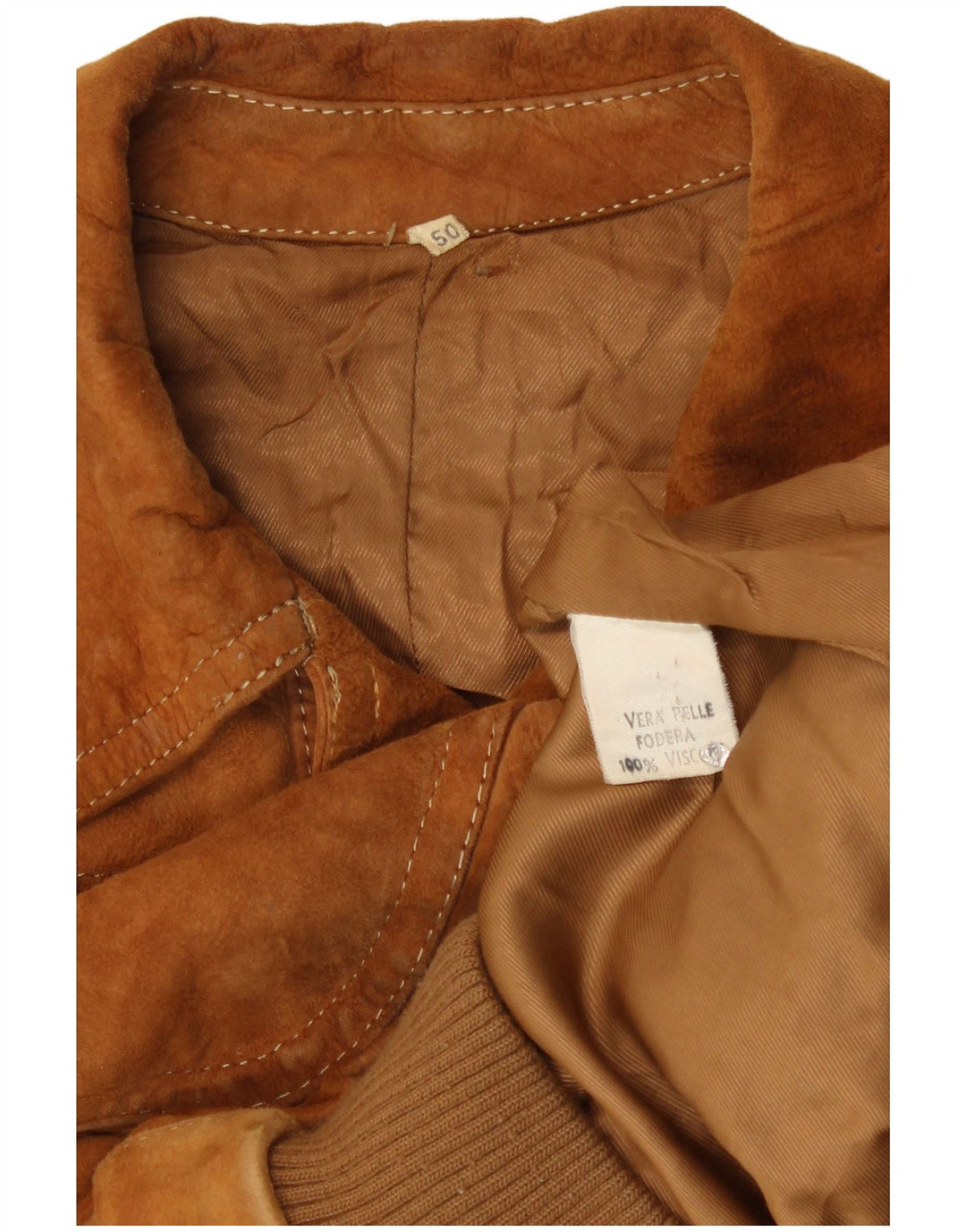 Vintage Γυναικείο Bomber Suede Jacket IT 50 Large Brown Δερμάτινο