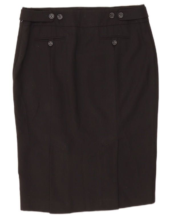 Karen Millen Γυναικεία Pencil Φούστα UK 12 Medium W32 Μαύρο παρθένο μαλλί