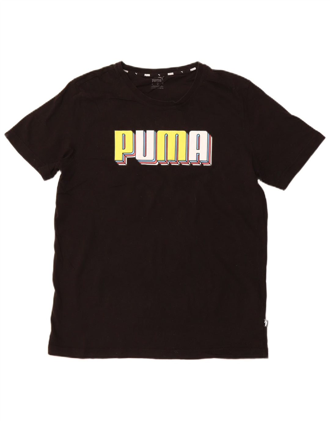 Ανδρικό γραφικό μπλουζάκι PUMA Top Medium Black Cotton Sports