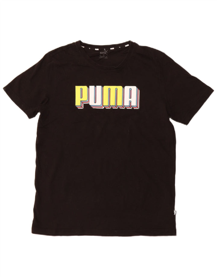 Ανδρικό γραφικό μπλουζάκι PUMA Top Medium Black Cotton Sports