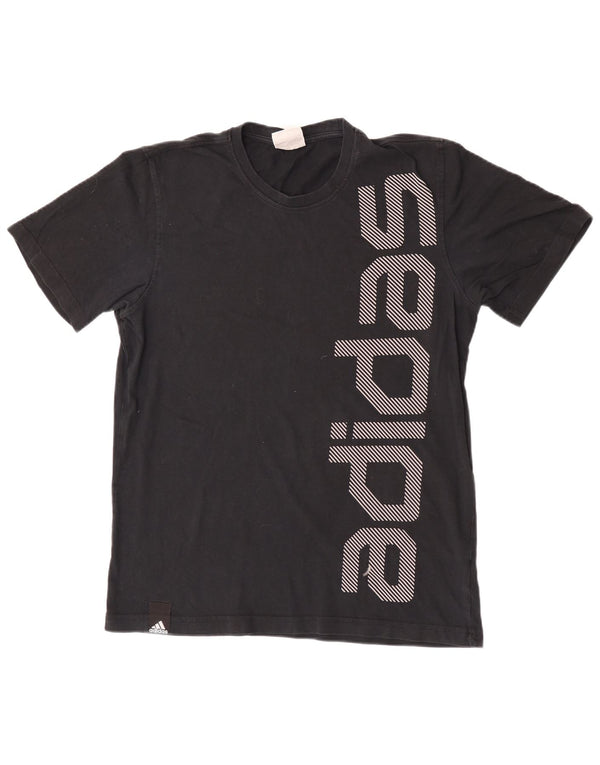 Ανδρικό γραφικό T-Shirt Adidas Top Μεσαίο μαύρο βαμβακερό