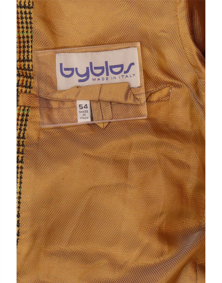 BYBLOS Ανδρικό σακάκι σακάκι με 3 κουμπιά IT 54 2XL Yellow Houndstooth