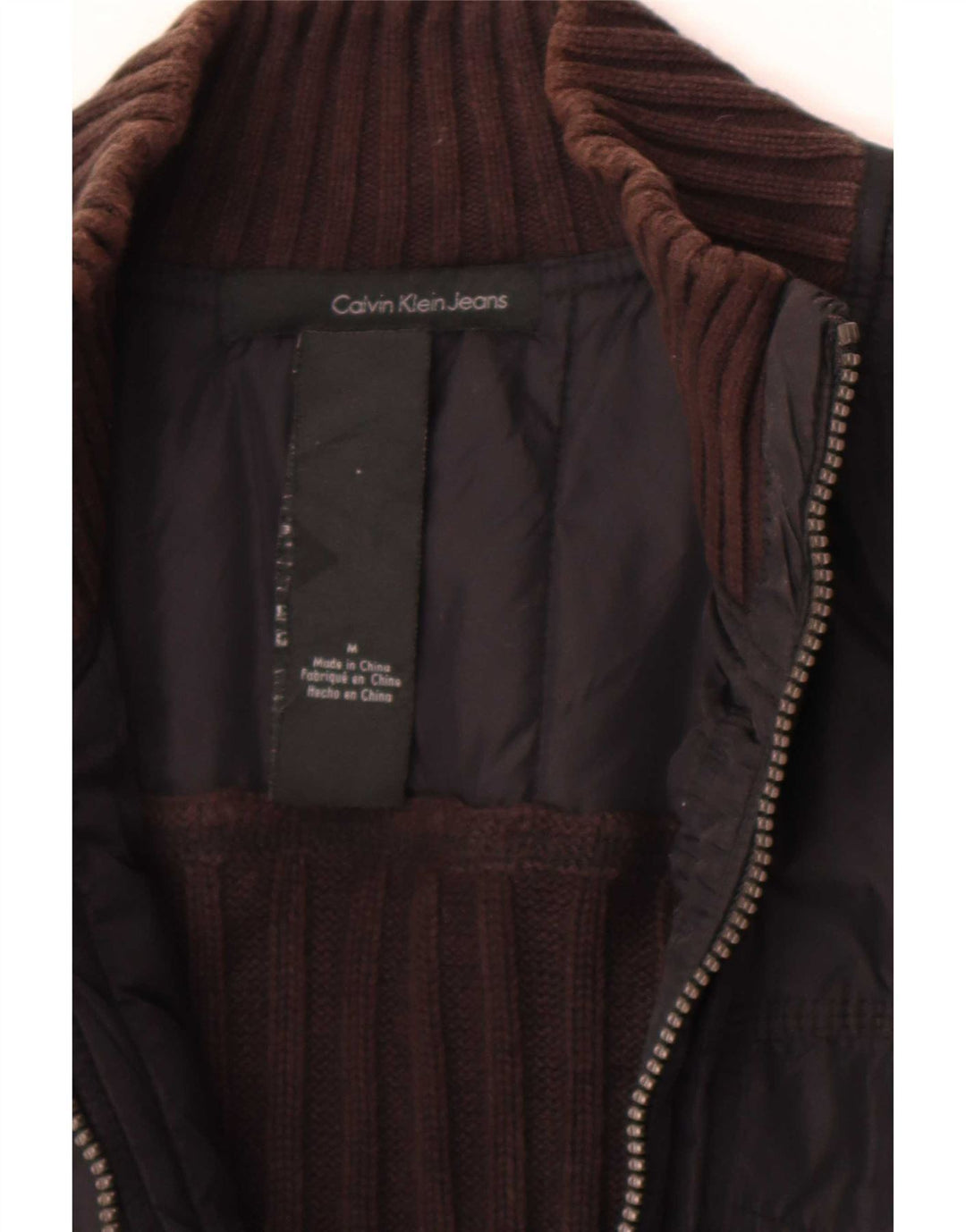 Calvin Klein Jeans Γυναικεία Ζακέτα πουλόβερ UK 14 Μεσαίο καφέ