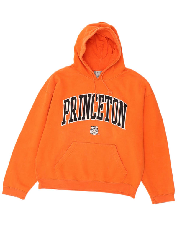 J.America Mens Princeton Graphic Hoodie Jumper Μεγάλο Πορτοκαλί Βαμβακερό
