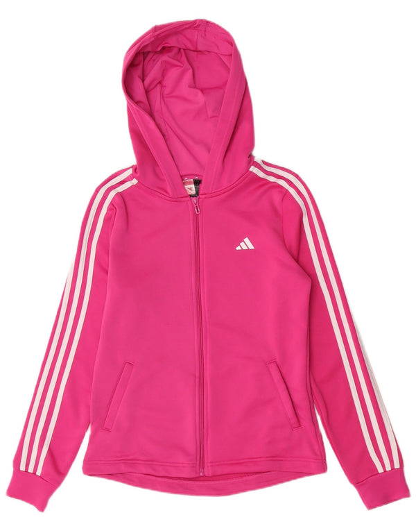 Adidas Girls Zip Hoodie πουλόβερ 14-15 ετών Ροζ Πολυεστέρας