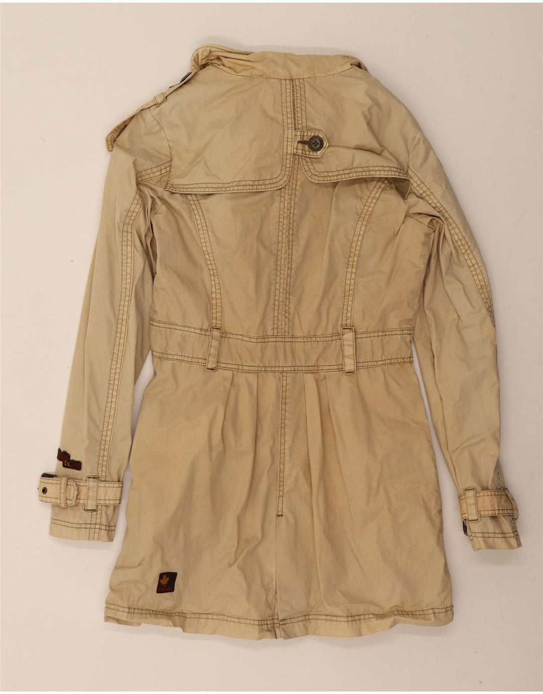 KHUJO Γυναικεία Trench Coat UK 14 Medium Beige Βαμβακερό