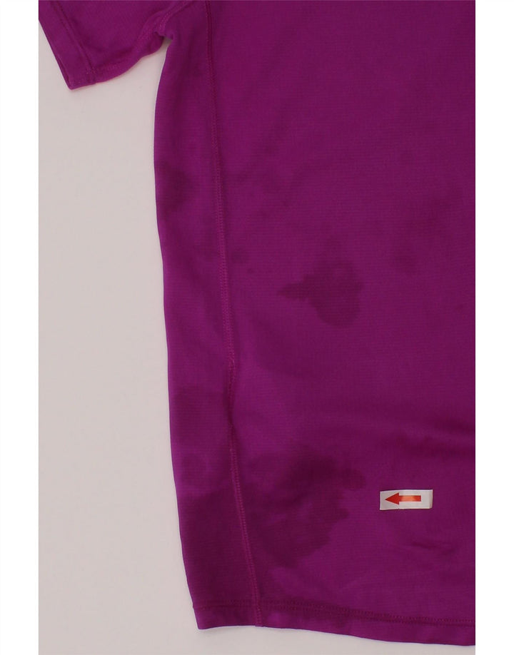Asics Boys T-Shirt Top 10-11 Years Small Purple ριγέ πολυεστέρας
