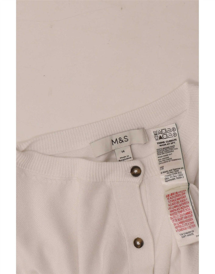 Marks & Spencer Γυναικεία ζακέτα πουλόβερ UK 14 μεσαία λευκή βισκόζη