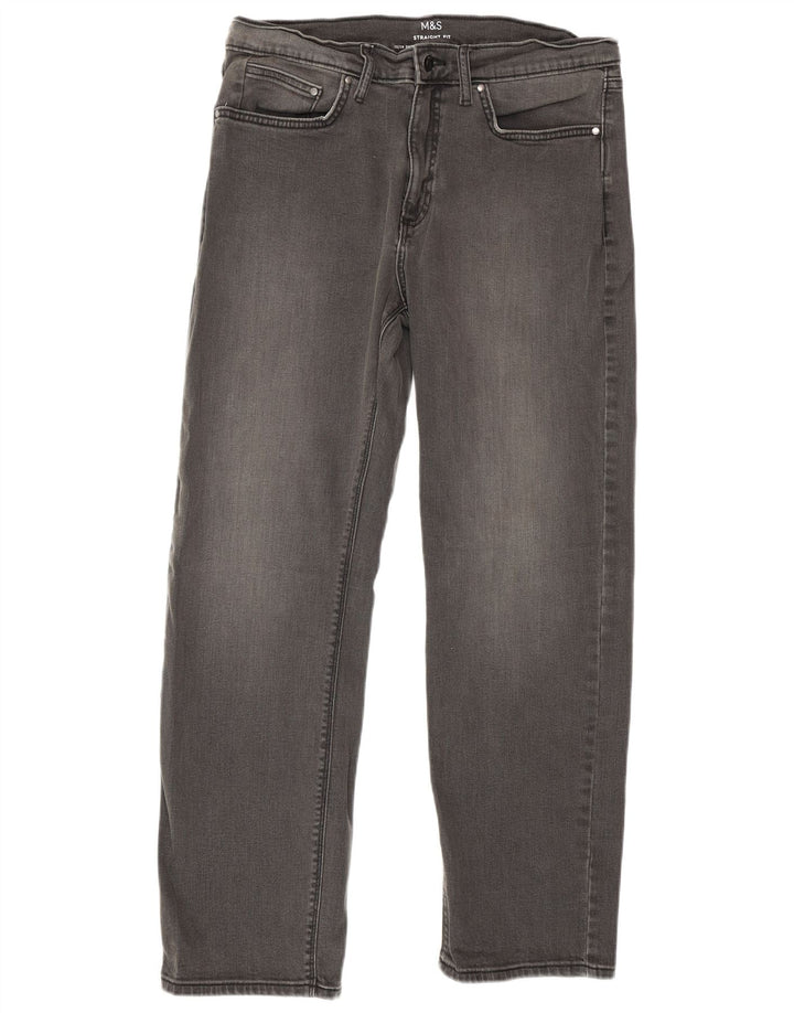 Ανδρικό τζιν ίσιο Marks & Spencer W32 L29 Γκρι βαμβακερό