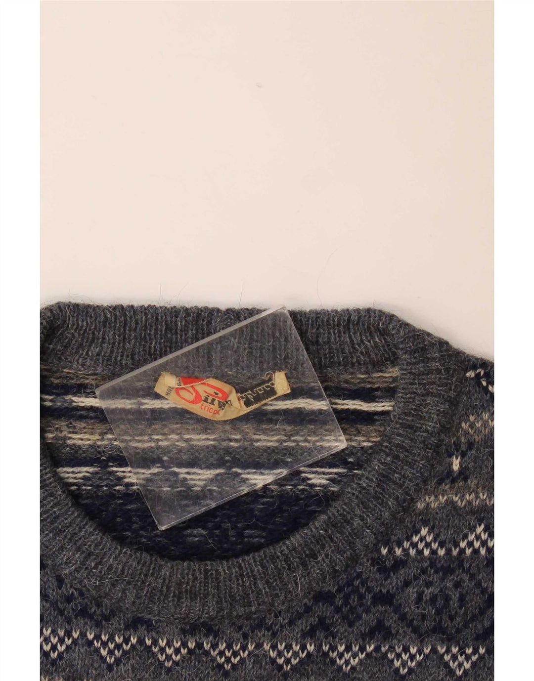 Silvy Ανδρικό πουλόβερ με λαιμόκοψη IT 50 Medium Navy Blue Fair Isle