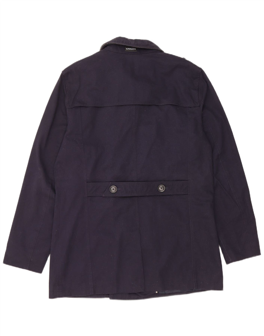 SUPERDRY Ανδρικό παλτό μπιζελιού UK 42 XL Navy Blue Cotton