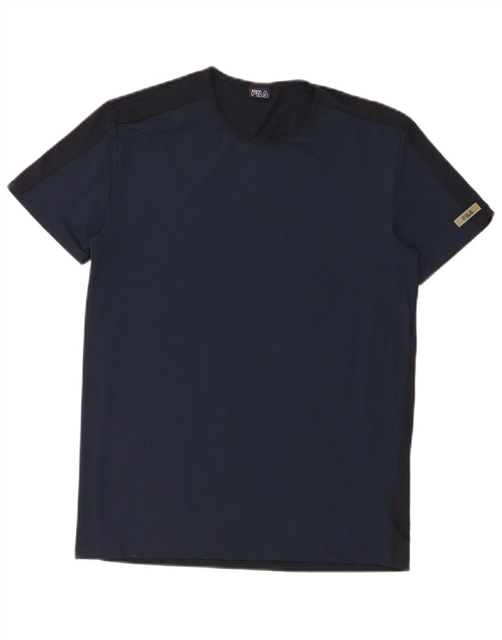 Fila Γυναικείο T-Shirt Top UK 12 Medium Navy Blue Polyamide