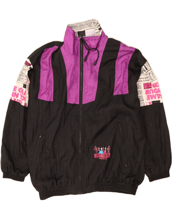 Ανδρική φόρμα γραφικών VINTAGE Top Jacket UK 40/42 Large Black Colourblock