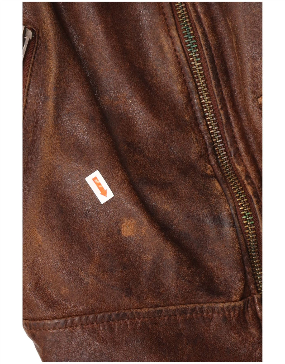 Be Edgy Mens Leather Jacket UK 38 Medium Brown Leather