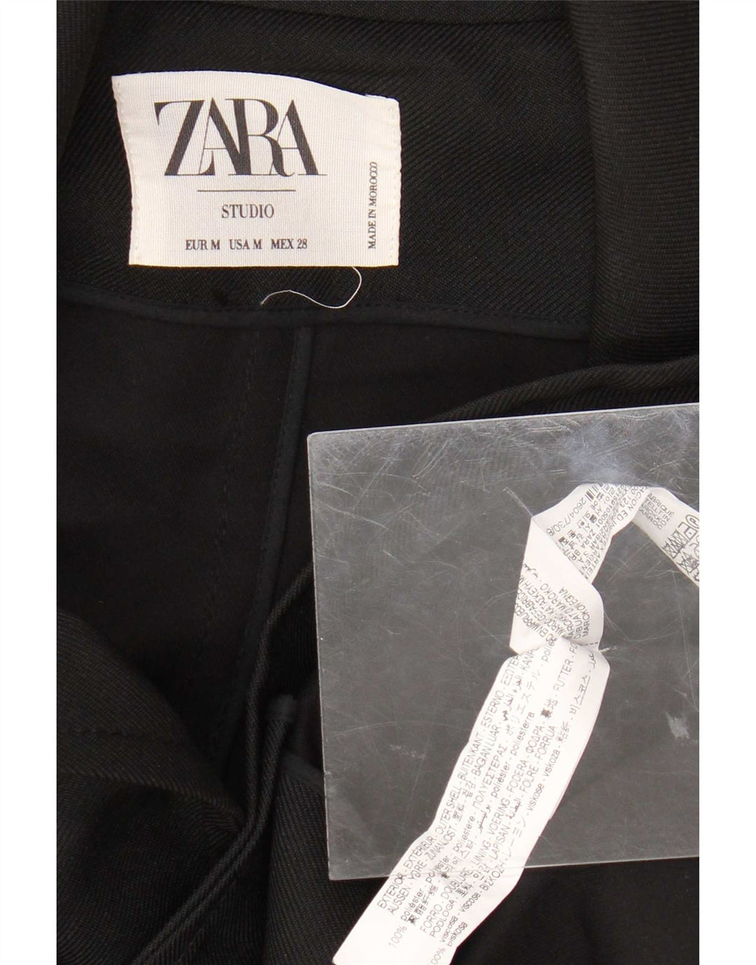 Zara Womens Oversized 2 Button Jacket Blazer UK 14 Medium Black Polyester