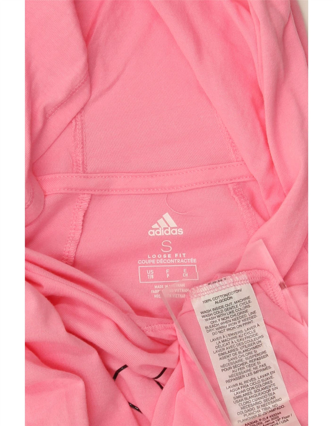 Adidas Γυναικεία γραφικά Loose Fit Hoodie Jumper UK 10 Small Pink Cotton