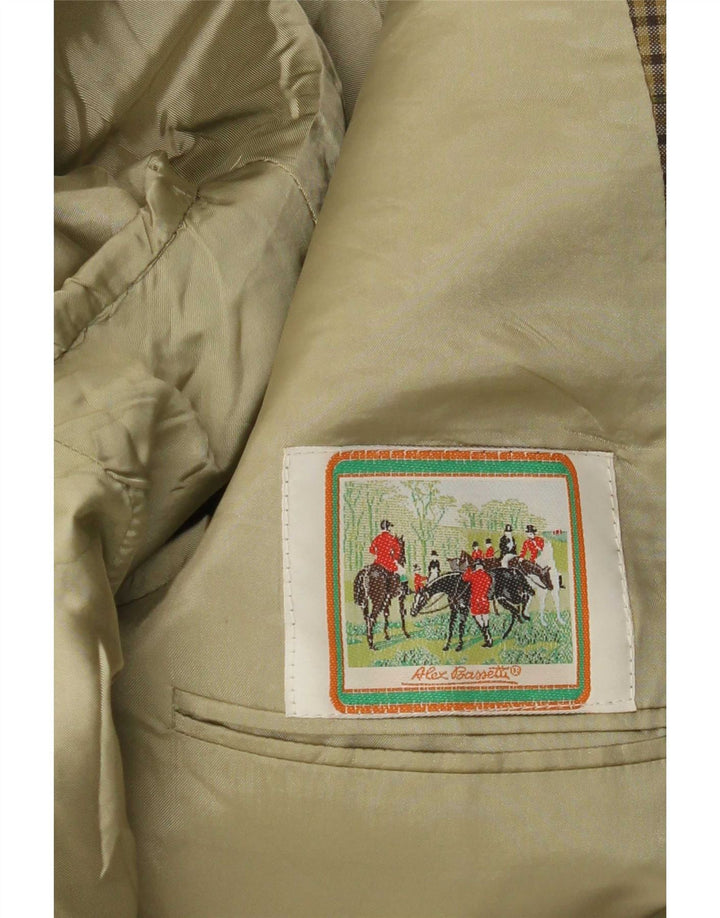 Vintage Ανδρικό σακάκι σακάκι με 2 κουμπιά UK 38 Medium Khaki Check