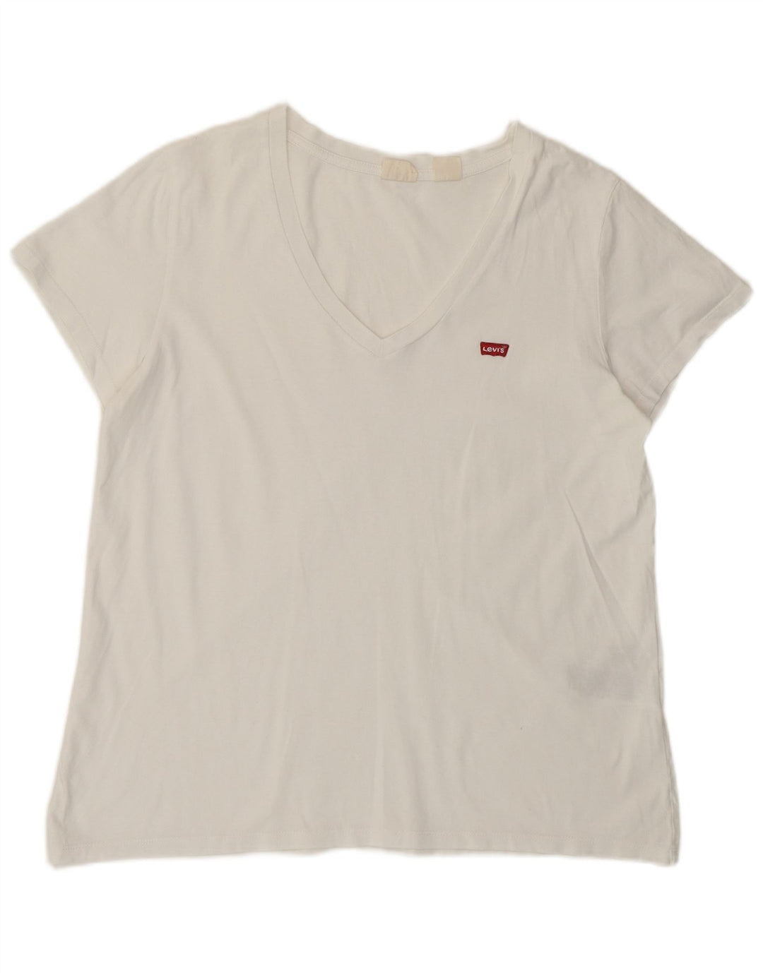 Γυναικείο T-Shirt Levi's Top UK 14 μεγάλο λευκό βαμβακερό