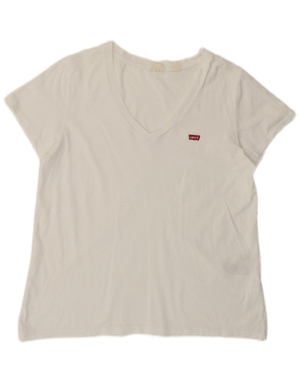Levi's Womens T-Shirt Top UK 14 Large White Cotton