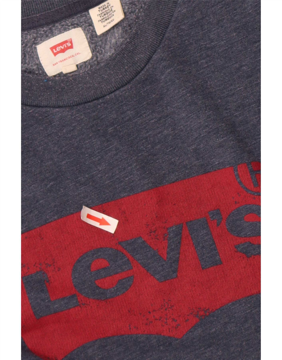 Ανδρικό γραφικό φούτερ Levi's Jumper XL Navy Blue Flecked Cotton