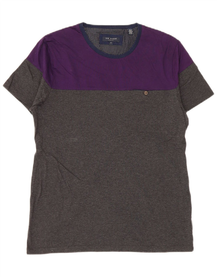 Ανδρικό T-Shirt Ted Baker Top Size 3 μεσαίου γκρι χρώματος βαμβακερό