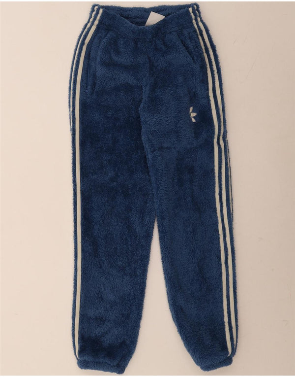 Adidas Γυναικεία φόρμα Fleece Παντελόνια Joggers UK 4 XS Blue Polyester