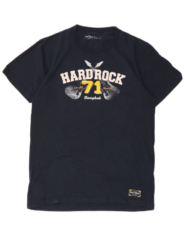 Hard Rock Cafe Ανδρικό μπλουζάκι γραφικό Bangkok Top Medium Navy Blue Cotton