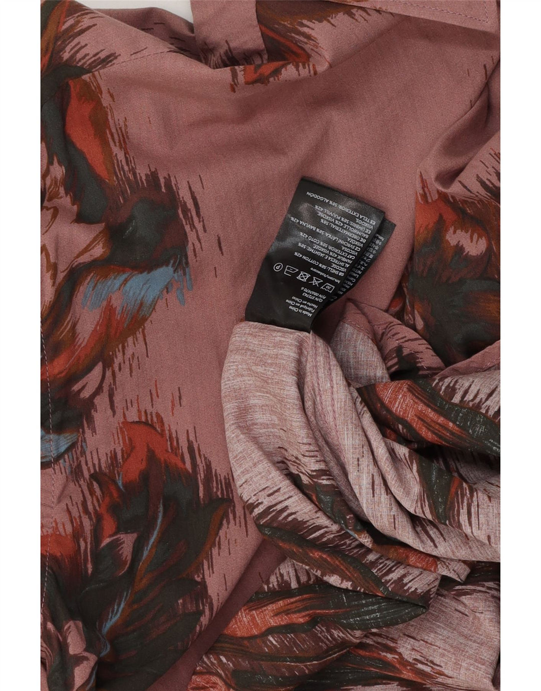 Ανδρικό πουκάμισο VINTAGE μεγάλο ροζ φλοράλ βαμβακερό