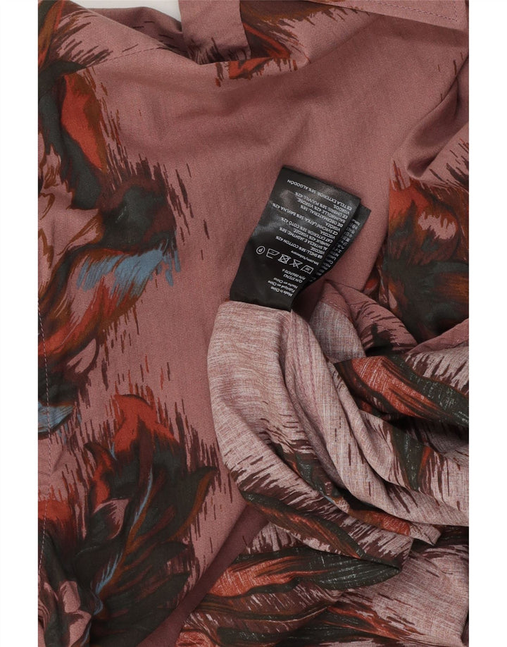 Ανδρικό πουκάμισο VINTAGE μεγάλο ροζ φλοράλ βαμβακερό