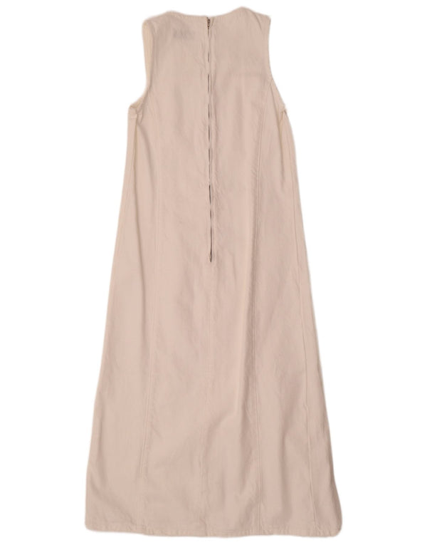 Zara Γυναικείο Αμάνικο Τζιν Φόρεμα UK 8 Small White