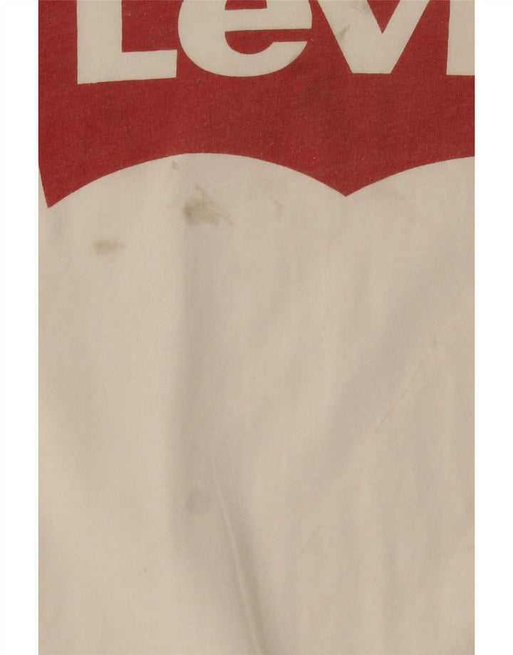 Γυναικείο γραφικό μπλουζάκι Levi's Top UK 12 μεσαίο λευκό βαμβακερό