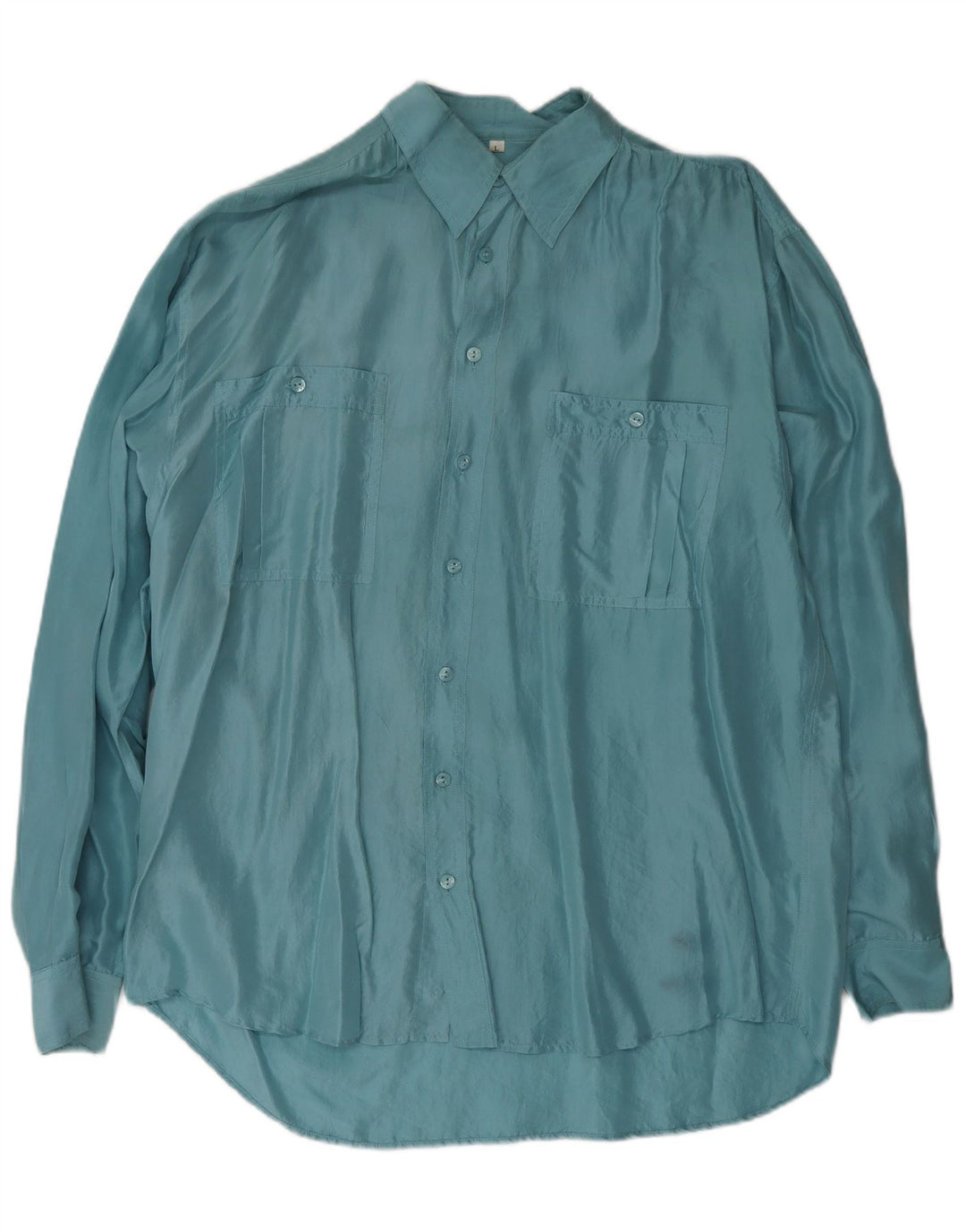 AQUILA Ανδρικό πουκάμισο μεγάλο μπλε μεταξωτό