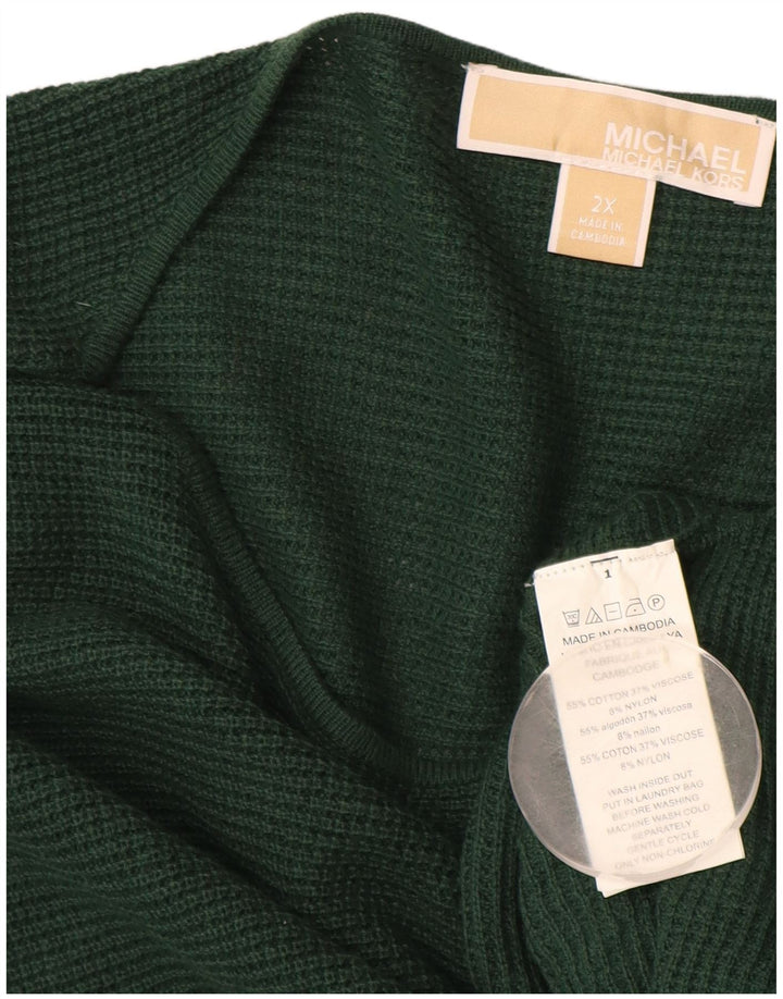 MICHAEL KORS Γυναικείο Longline Boat Neck Jumper UK 20 2XL Green